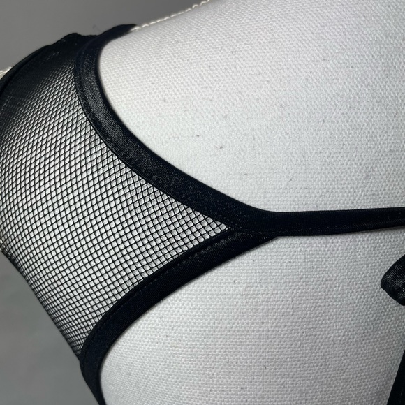 Blackmilk sweat heart mesh fish neck high neck open back bodysuit - Picture 8 of 9